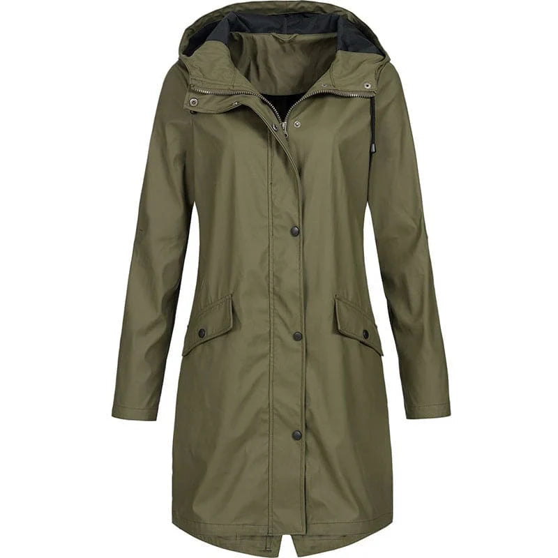 Sabine | Women's Hooded Raincoat-Metro Lane Plaza