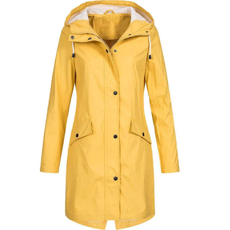 Sabine | Women's Hooded Raincoat-Metro Lane Plaza