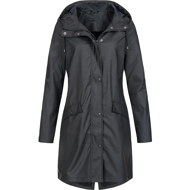 Sabine | Women's Hooded Raincoat-Metro Lane Plaza