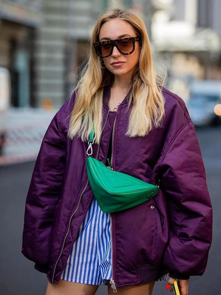 Casaco casual oversized para mulher