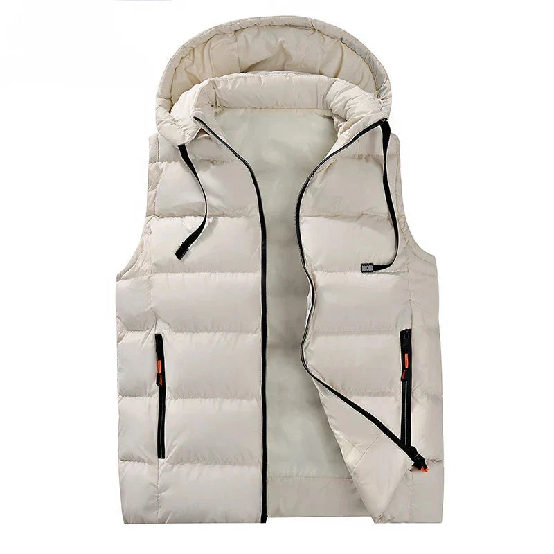 Gilet trapuntato con cappuccio da uomo - Strato caldo essenziale per l'inverno