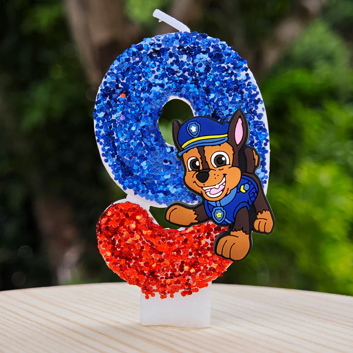 Vela con números del 0 al 9 para decorar tartas de cumpleaños de personajes de dibujos animados