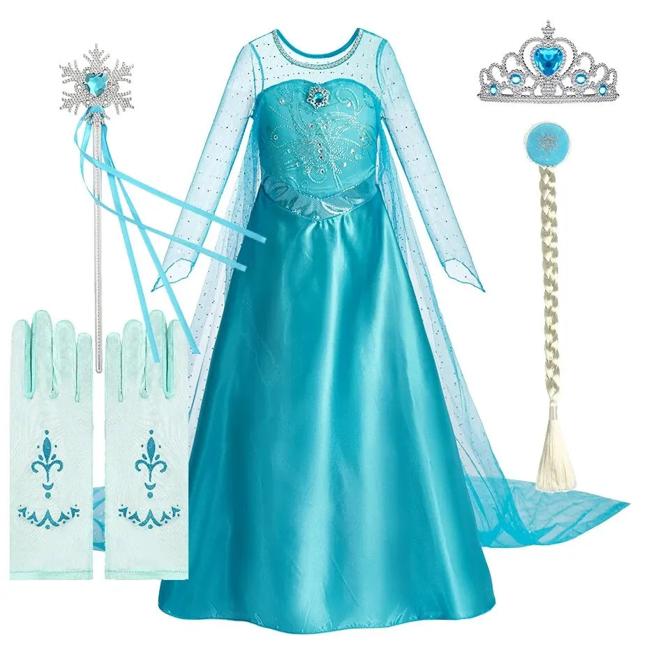 Halloween-Prinzessinnenkleid für Mädchen mit langem Umhang