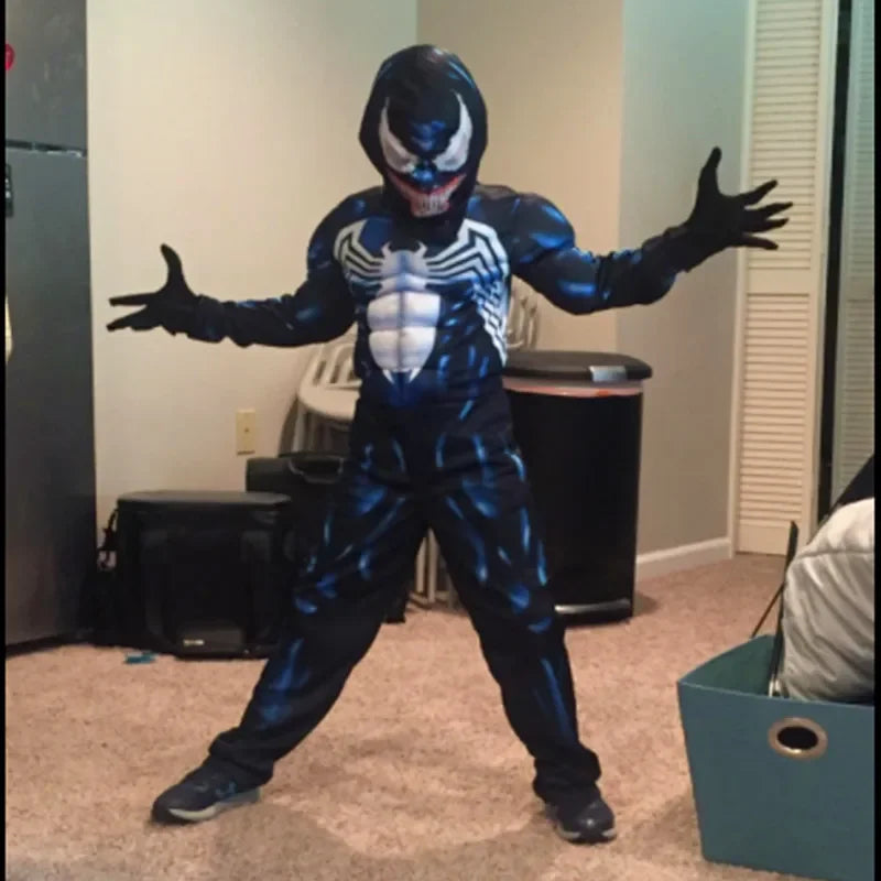 Disfraz de superhéroe Araña Negra, mono de spandex 3D, disfraz infantil de Halloween, atuendo de cosplay para fiestas