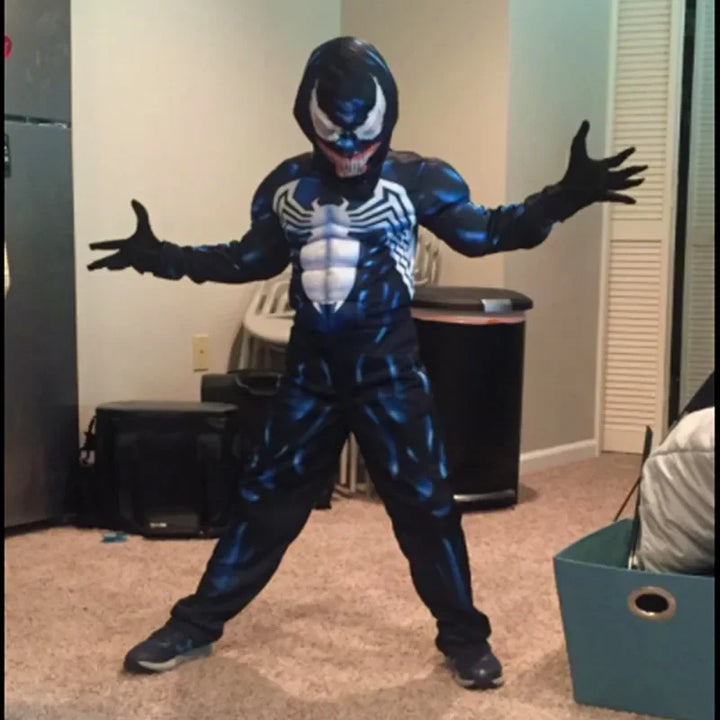 Disfraz de superhéroe Araña Negra, mono de spandex 3D, disfraz infantil de Halloween, atuendo de cosplay para fiestas