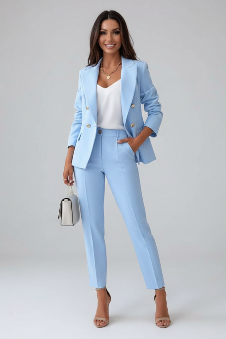 Ensemble blazer cintré croisé pour femme