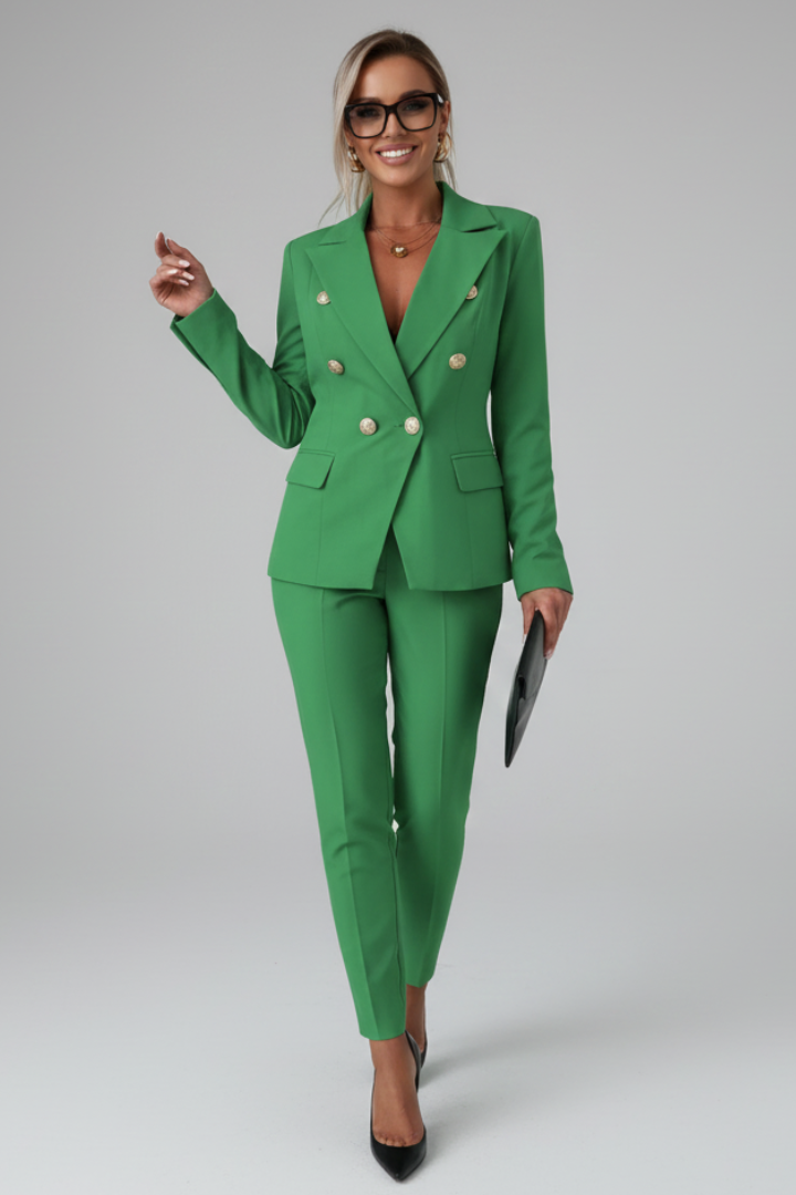Ensemble blazer cintré croisé pour femme