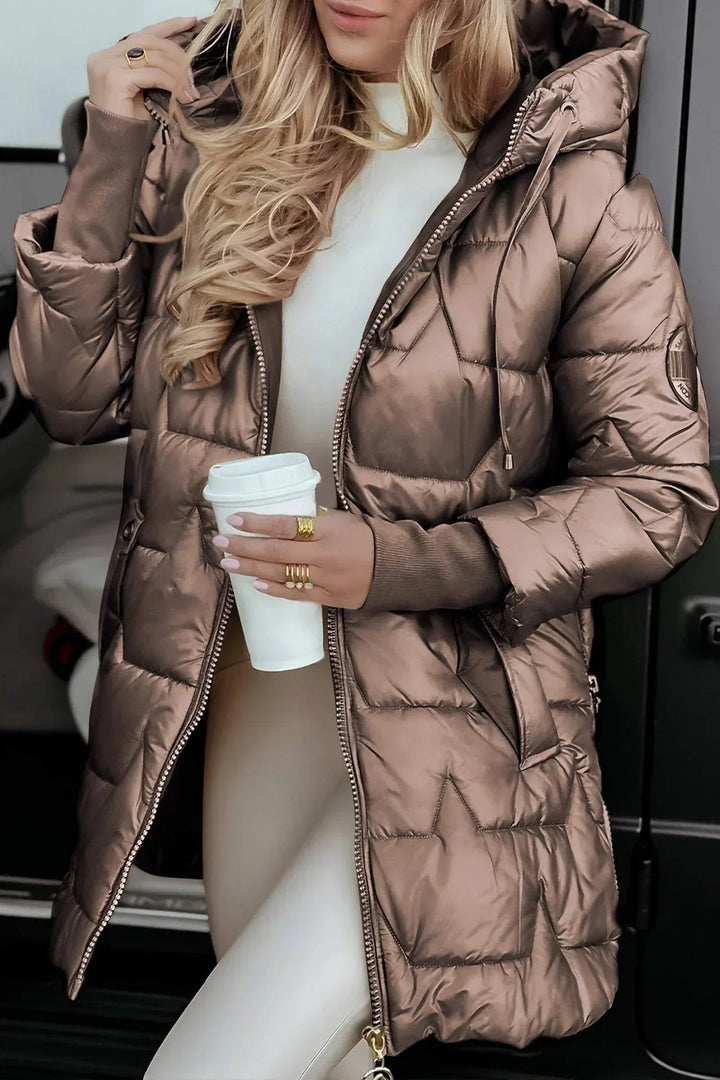 Emma | Women's Quilted Winter Jacket with Hood - Warm & Water-Repellent-Metro Lane Plaza