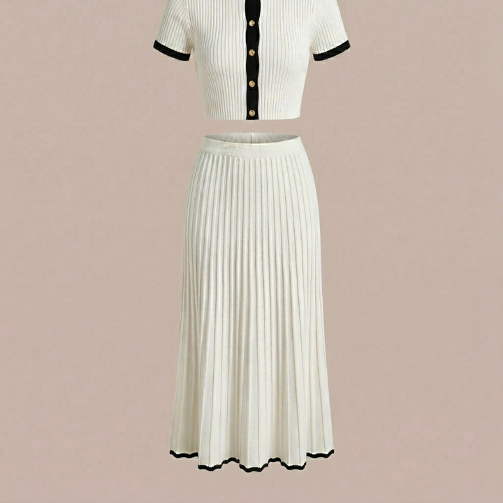 Rosalia – Elegant Women's Summer 2-Piece Skirt Set-Metro Lane Plaza
