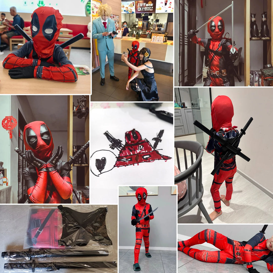 Deadpool-kostume i høj kvalitet til børn til halloween og cosplay