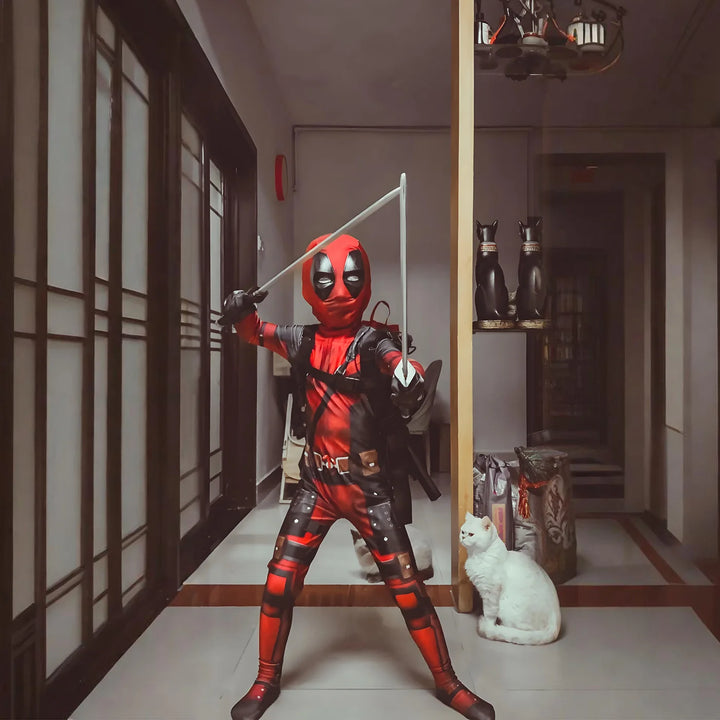 Deadpool-kostume i høj kvalitet til børn til halloween og cosplay