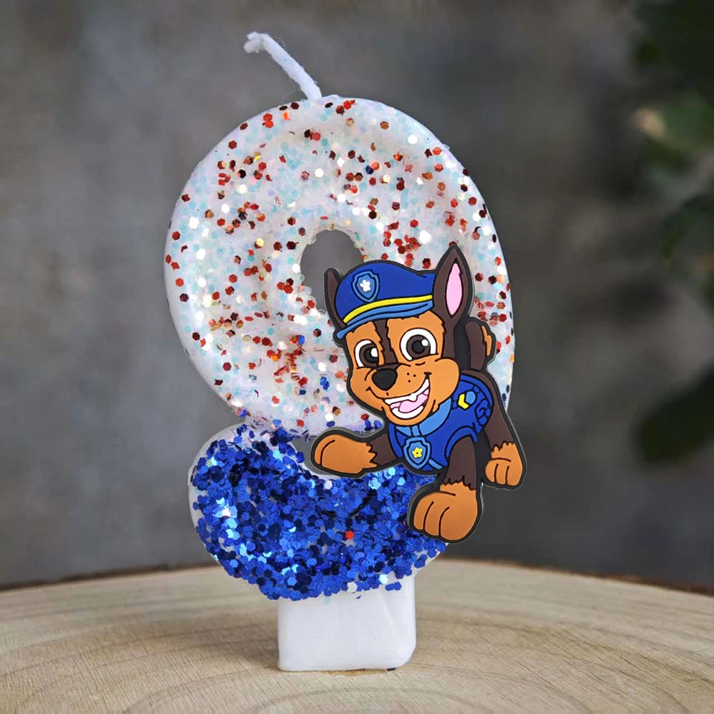 Vela con números del 0 al 9 para decorar tartas de cumpleaños de personajes de dibujos animados