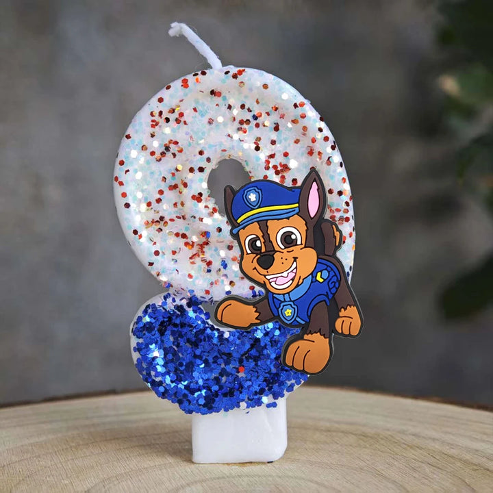 Vela con números del 0 al 9 para decorar tartas de cumpleaños de personajes de dibujos animados