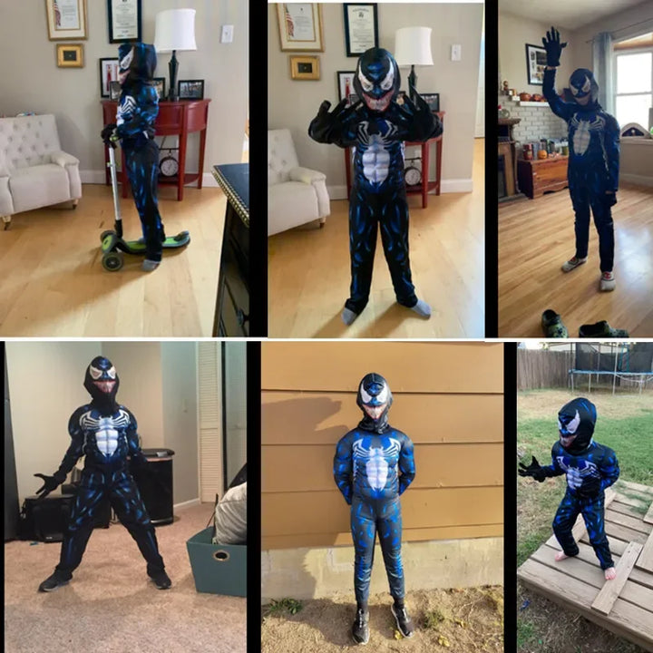 Disfraz de superhéroe Araña Negra, mono de spandex 3D, disfraz infantil de Halloween, atuendo de cosplay para fiestas