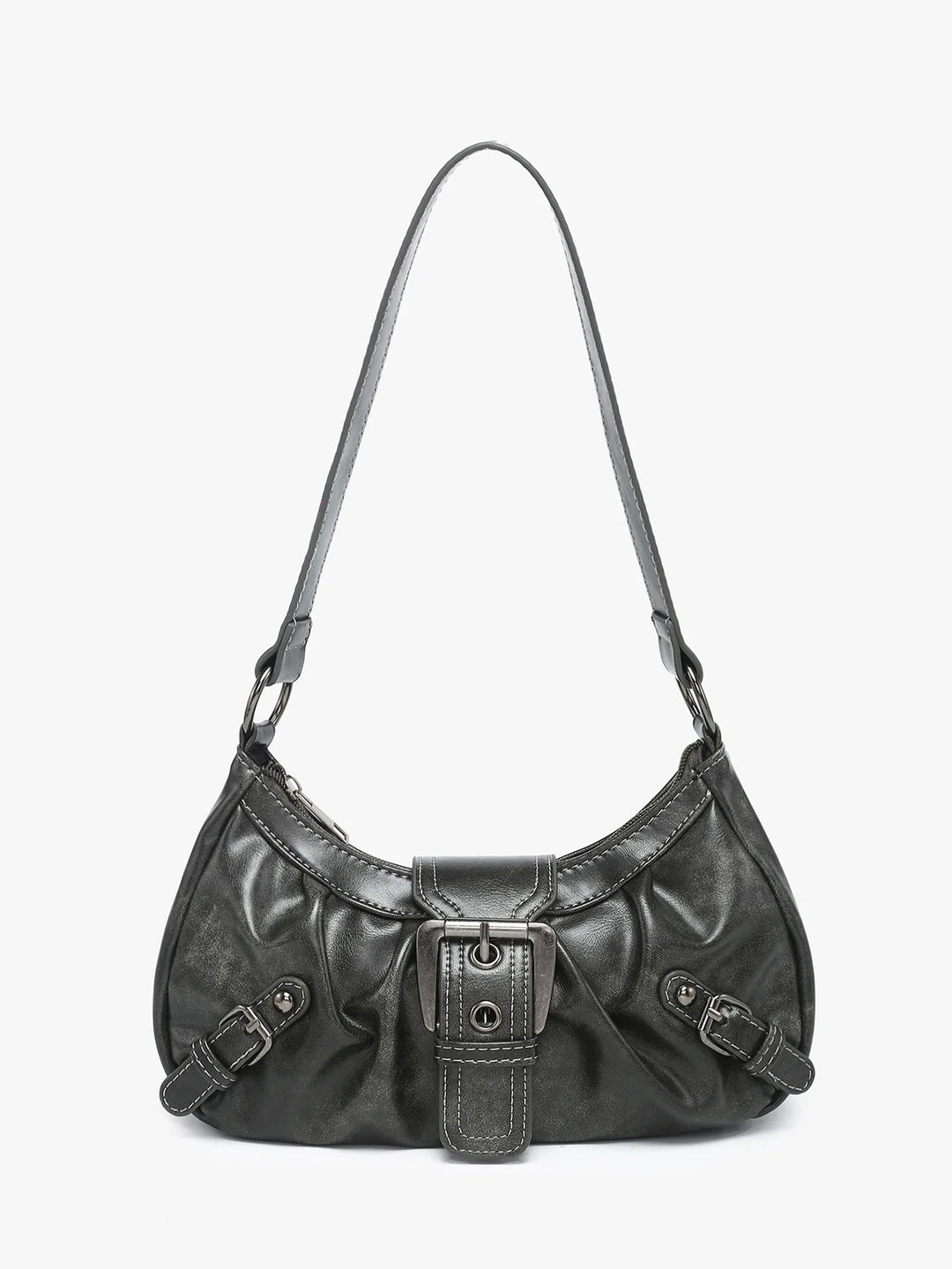 Women's Vintage Saddle Bag – Y2K Studded Shoulder Bag-Metro Lane Plaza