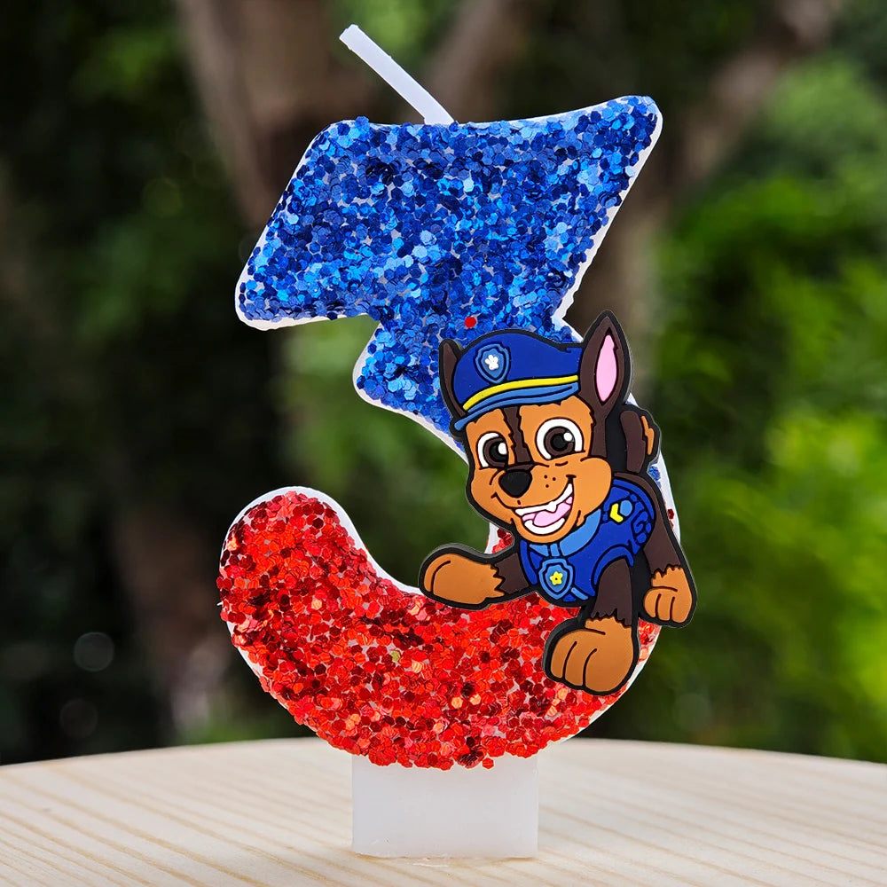 Vela con números del 0 al 9 para decorar tartas de cumpleaños de personajes de dibujos animados