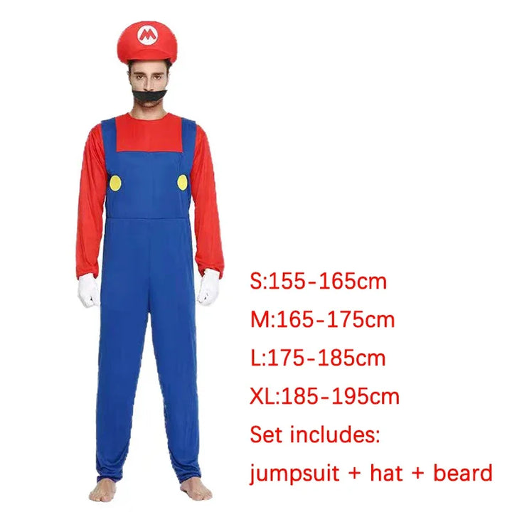 Super Mario Luigi Brothers Cosplay Costume Set for Halloween