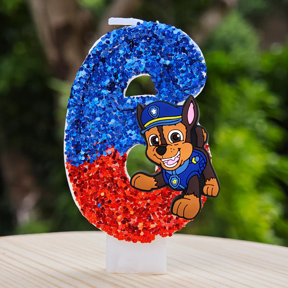 Vela con números del 0 al 9 para decorar tartas de cumpleaños de personajes de dibujos animados