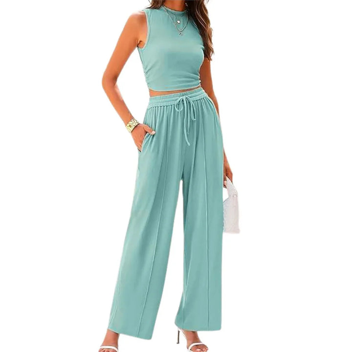 Lena | Women's Summer Two-Piece Pant Set-Metro Lane Plaza