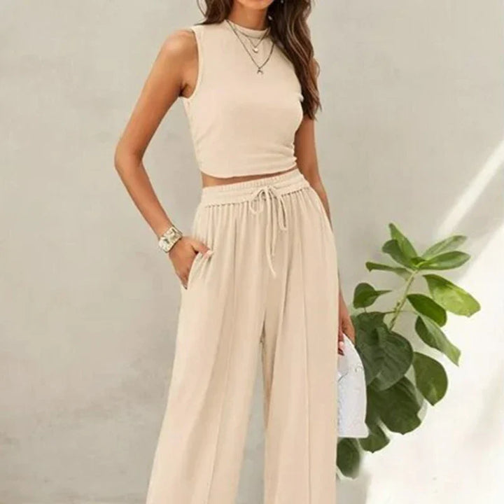 Lena | Women's Summer Two-Piece Pant Set-Metro Lane Plaza