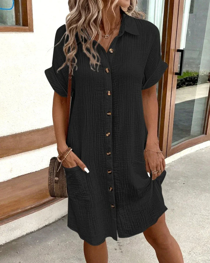 Serenity | Comfortable Cotton Mini Dress for Effortless Style-Metro Lane Plaza