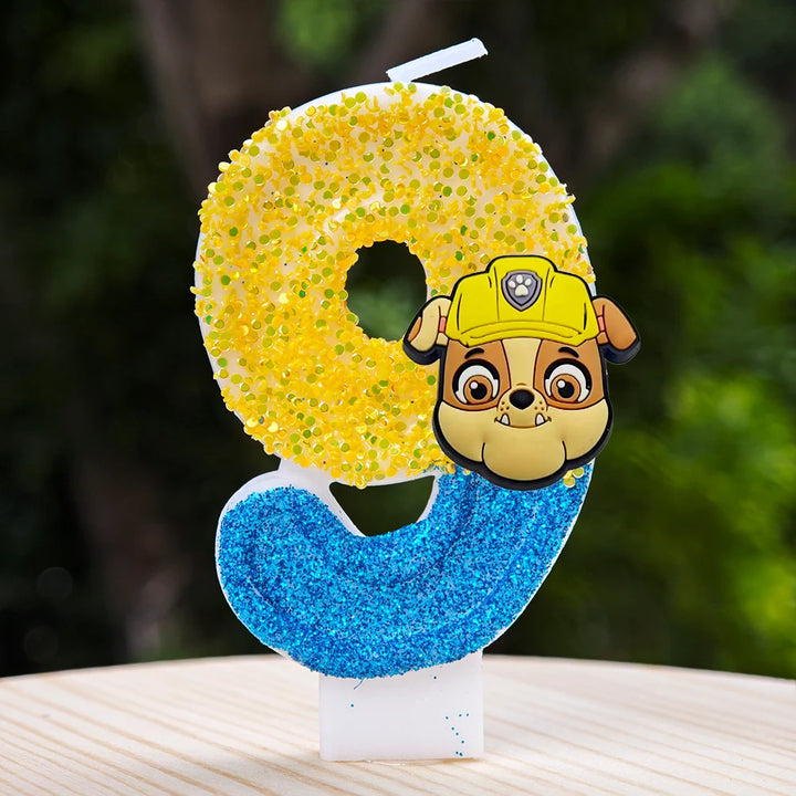Vela con números del 0 al 9 para decorar tartas de cumpleaños de personajes de dibujos animados