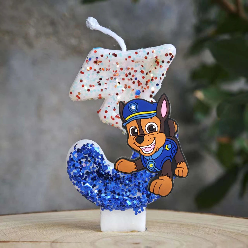 Vela con números del 0 al 9 para decorar tartas de cumpleaños de personajes de dibujos animados