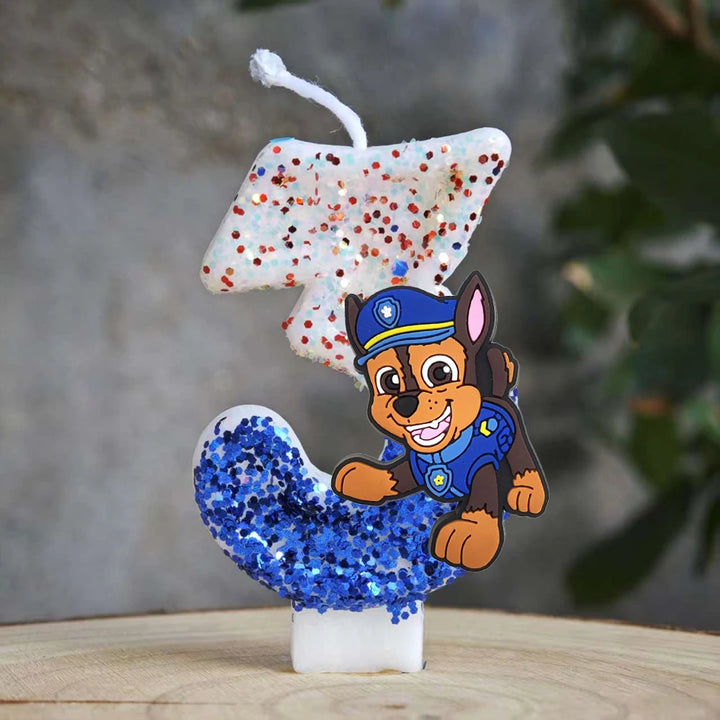 Vela con números del 0 al 9 para decorar tartas de cumpleaños de personajes de dibujos animados