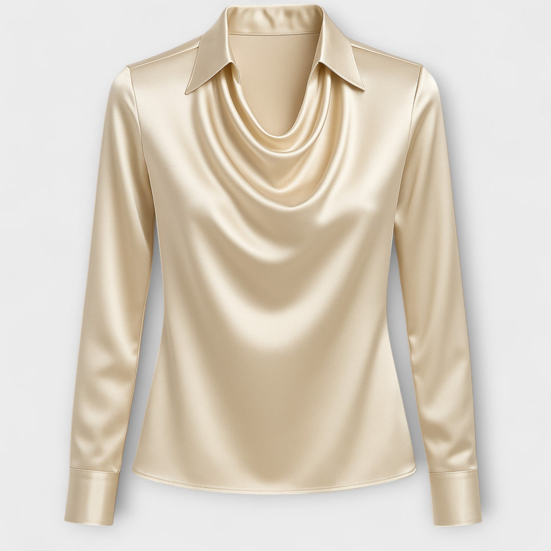 Scarlett | Women's Elegant Satin Blouse-Metro Lane Plaza