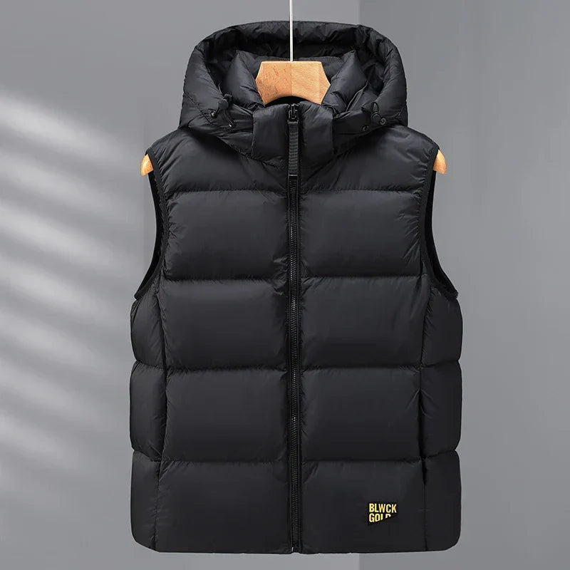 Warme doorgestikte bodywarmer met dons voor heren – katoenmix voor het herfstseizoen