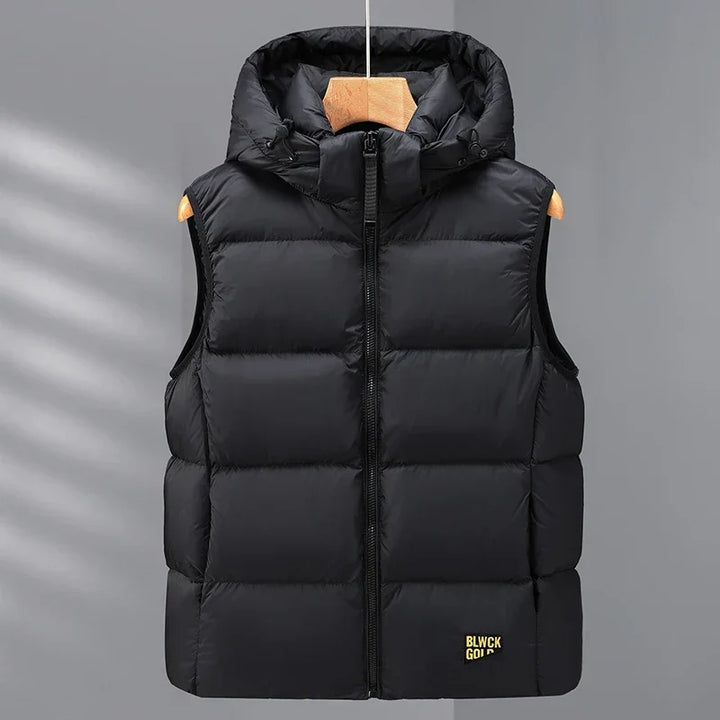 Warme doorgestikte bodywarmer met dons voor heren – katoenmix voor het herfstseizoen