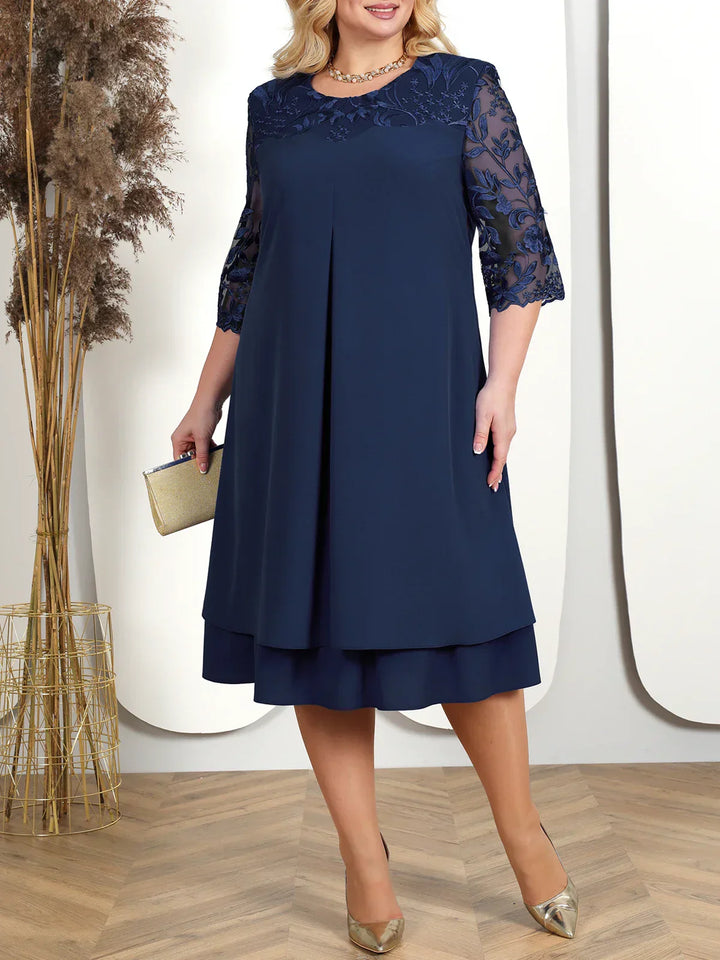 Theresa | Women's Plus Size Embroidered Banquet Dress-Metro Lane Plaza