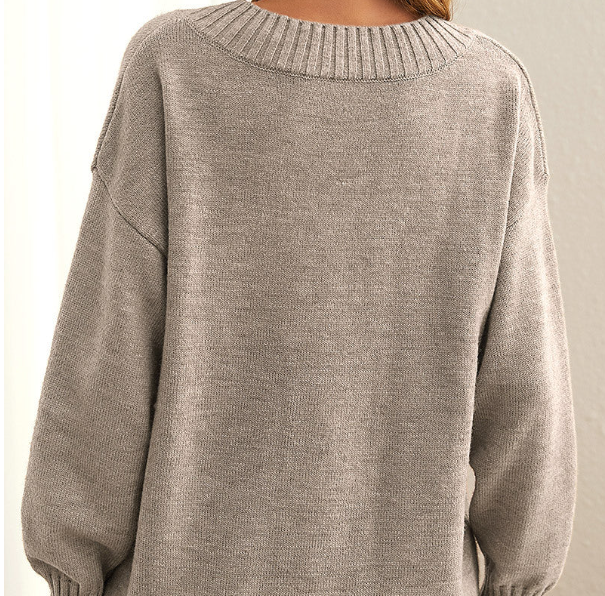 Pullover für Damen mit V-Ausschnitt und legerer Passform