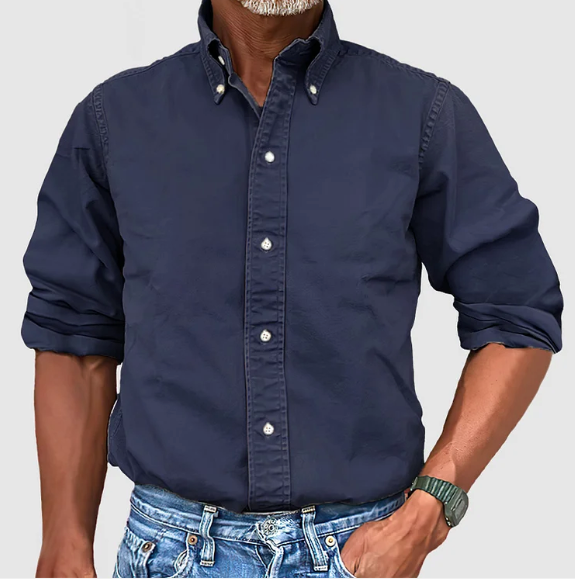 Ashton | Men's Classic Cotton Shirt-Metro Lane Plaza