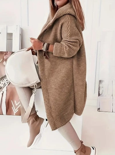 Gilet pull oversize à capuche pour femme