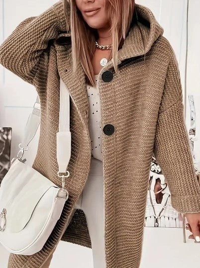 Gilet pull oversize à capuche pour femme