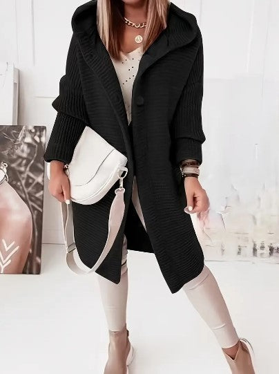 Gilet pull oversize à capuche pour femme