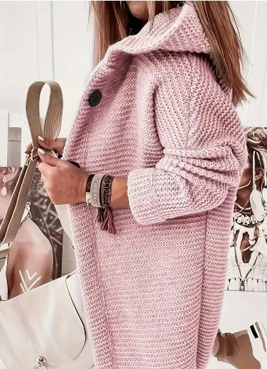 Gilet pull oversize à capuche pour femme