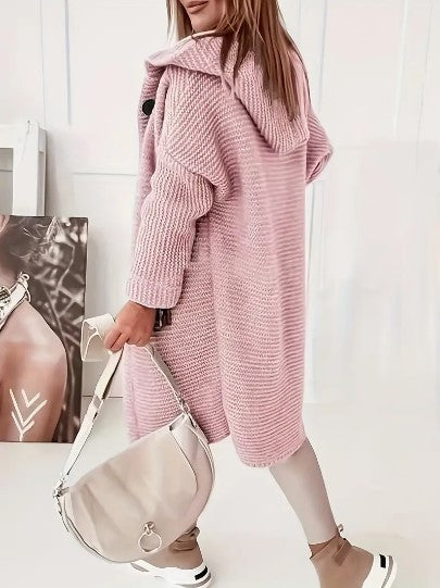 Gilet pull oversize à capuche pour femme