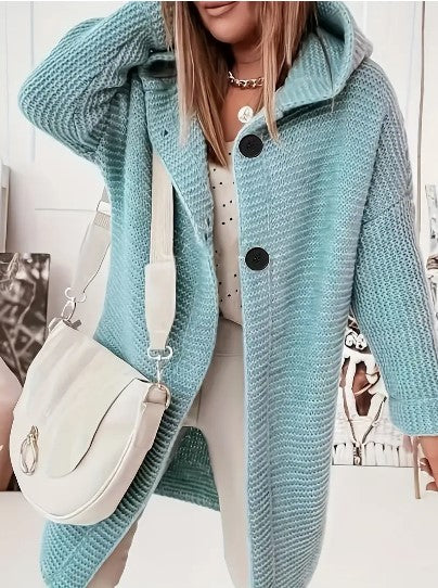 Gilet pull oversize à capuche pour femme