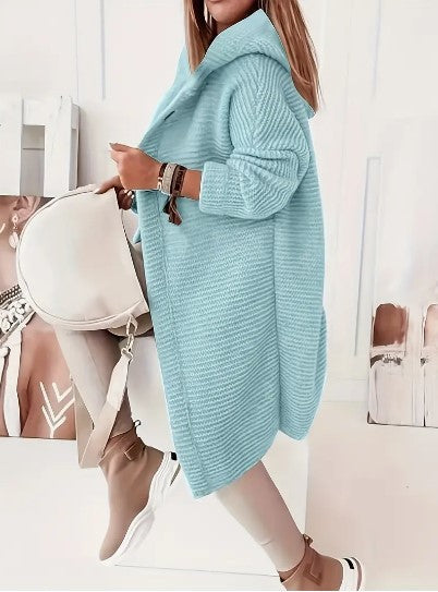 Gilet pull oversize à capuche pour femme