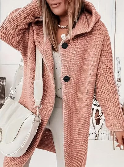 Gilet pull oversize à capuche pour femme