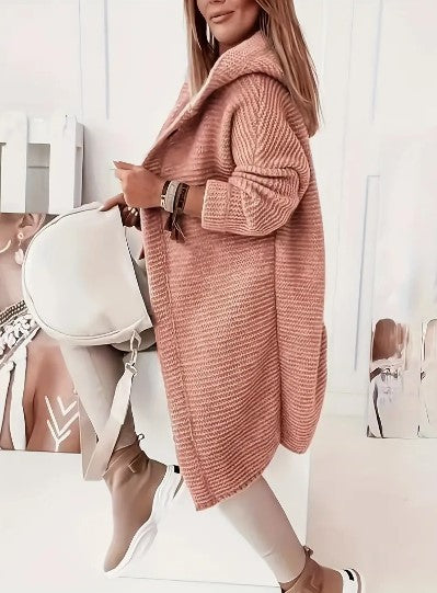 Gilet pull oversize à capuche pour femme