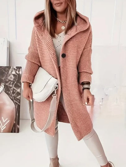 Gilet pull oversize à capuche pour femme