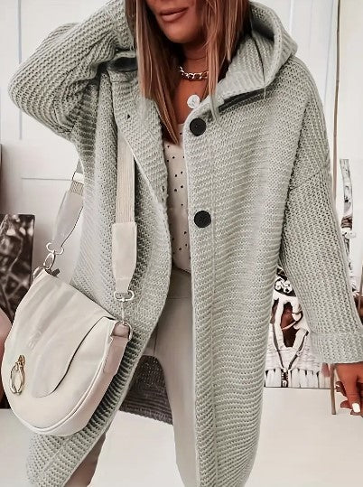 Gilet pull oversize à capuche pour femme
