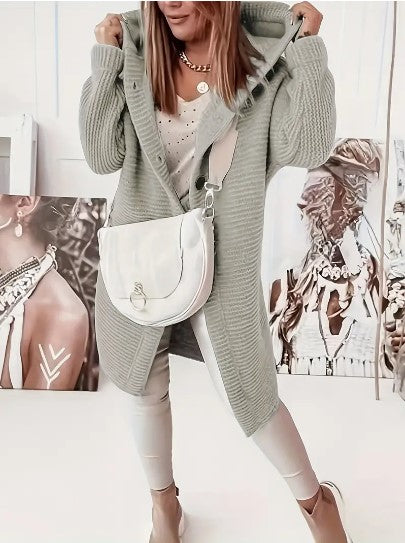 Gilet pull oversize à capuche pour femme