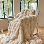 Reversible Faux Fur Throw Blanket-Metro Lane Plaza
