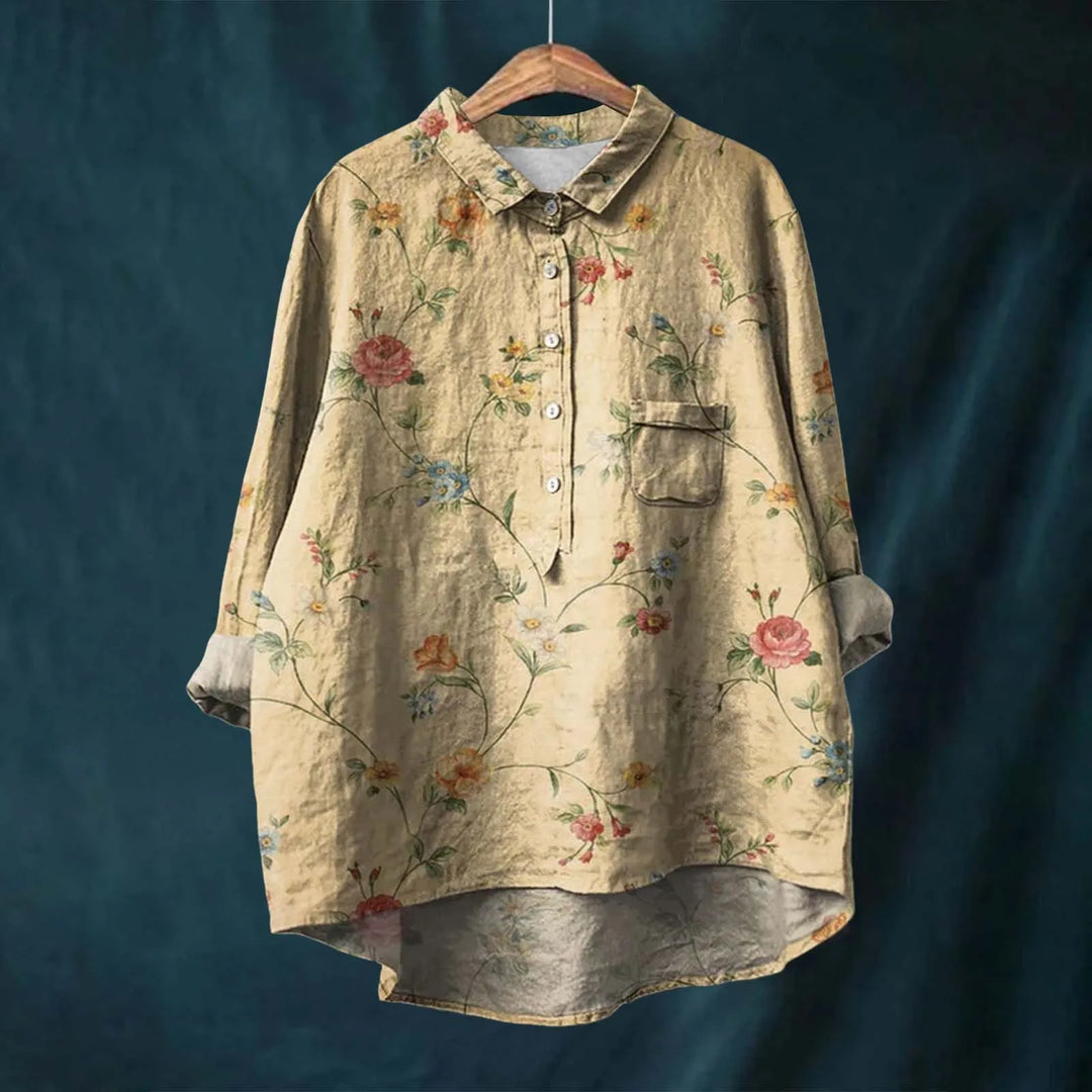 Scarlett | Women's Botanical Print Shirt-Metro Lane Plaza