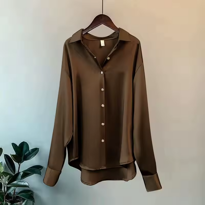 Women's Elegant Silk Blouse - Luxurious Comfort and Style-Metro Lane Plaza