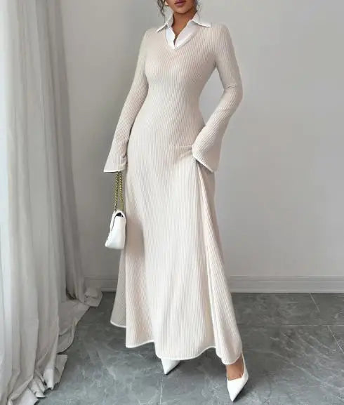 Margaret | Women's Knit Maxi Dress - Comfortable & Stylish-Metro Lane Plaza